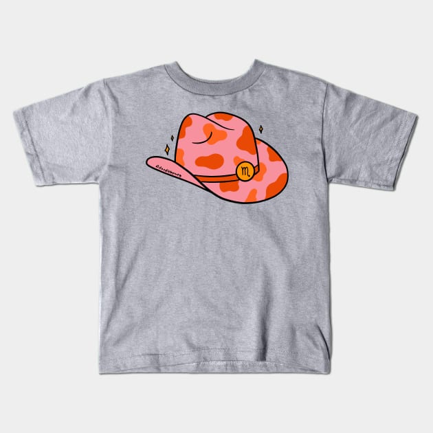 Scorpio Cowboy Hat Kids T-Shirt by Doodle by Meg